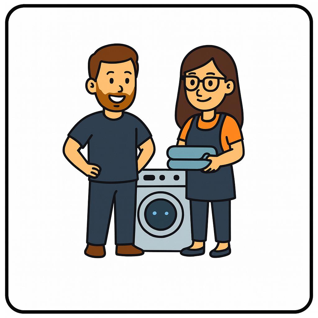 Wash and dry laundry service logo